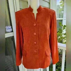 Sag harbor woman's burnt orange blazer size 8